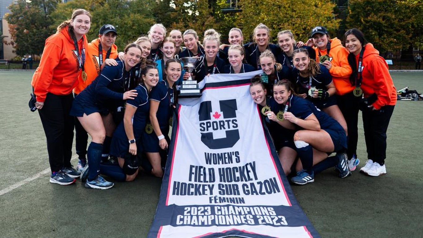 CHEK_News's tweet card. University of Victoria women's field hockey players are coming home winners after capturing the U SPORTS national championship title this weekend.