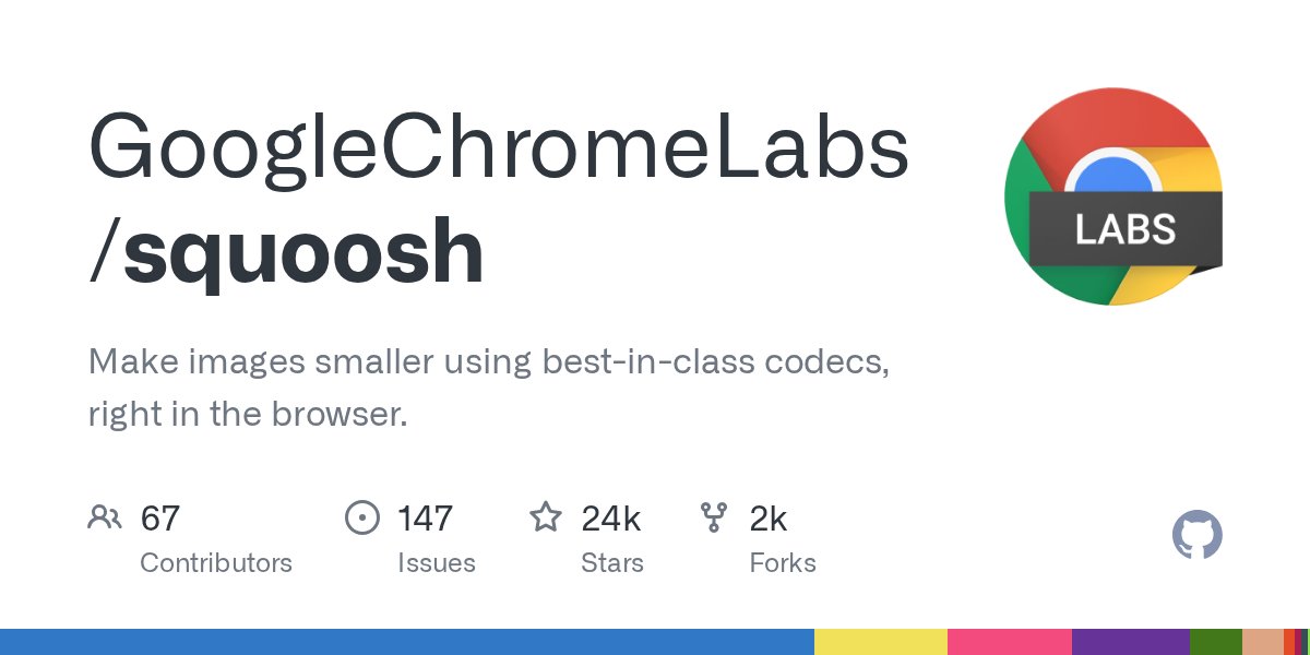AdvanceSoftware's tweet card. Make images smaller using best-in-class codecs, right in the browser. - GoogleChromeLabs/squoosh