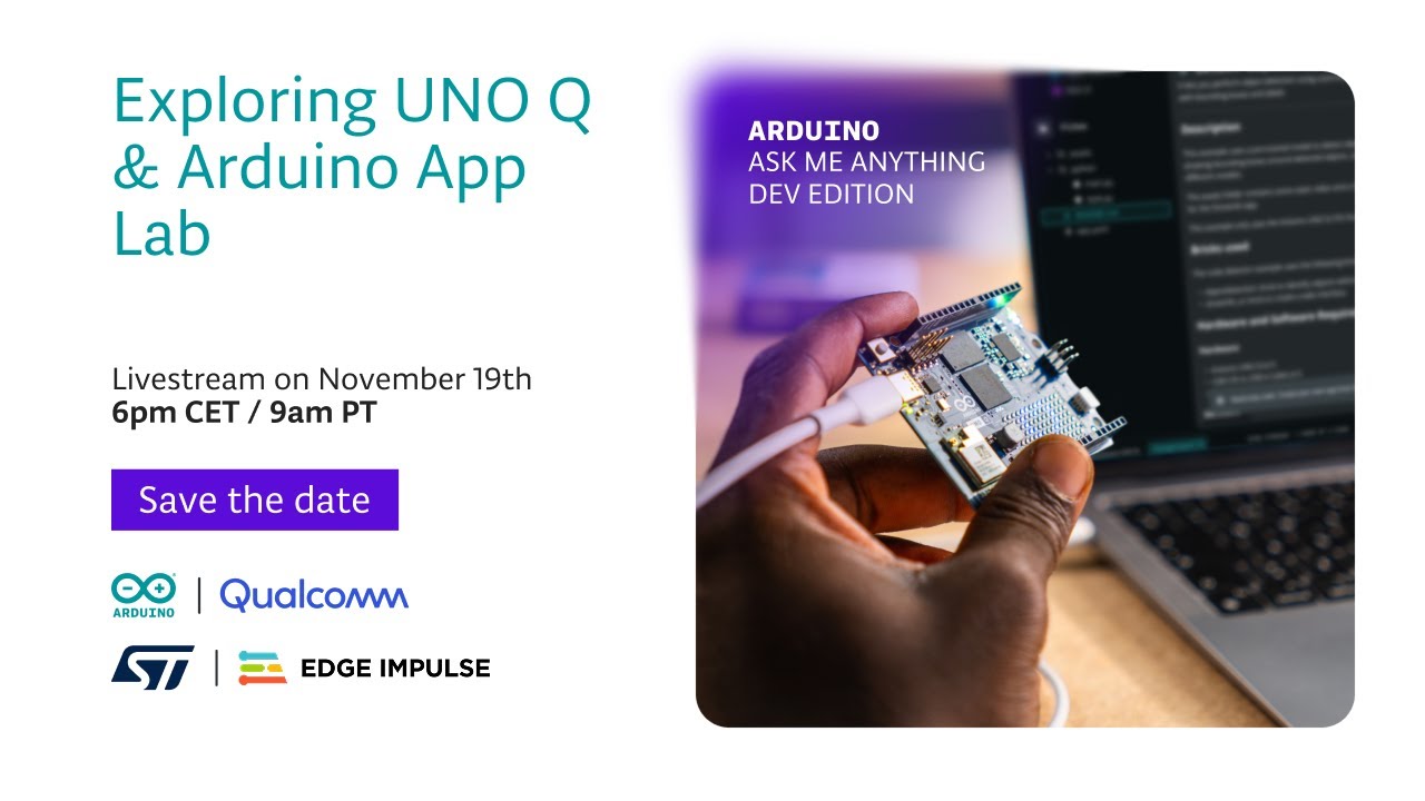 arduino's tweet card. Ask Me Anything Dev Edition: Exploring UNO Q & Arduino App Lab