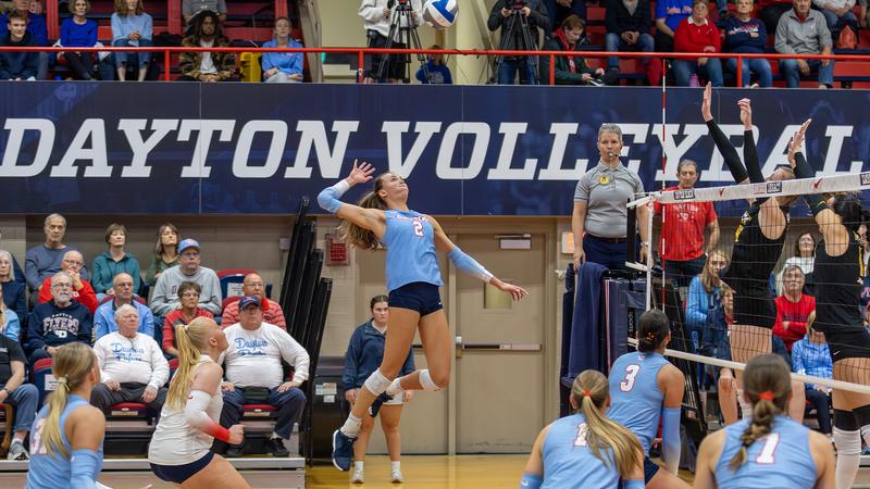 DaytonVB's tweet card. UD Ends The Regular Season Against Rhode Island On Saturday