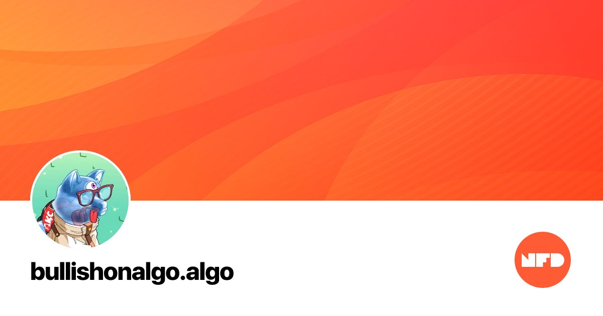 pink_algo's tweet card. NFDomains is the Algorand name service and marketplace for Non-Fungible Domains — unique, readable identities for your wallet.