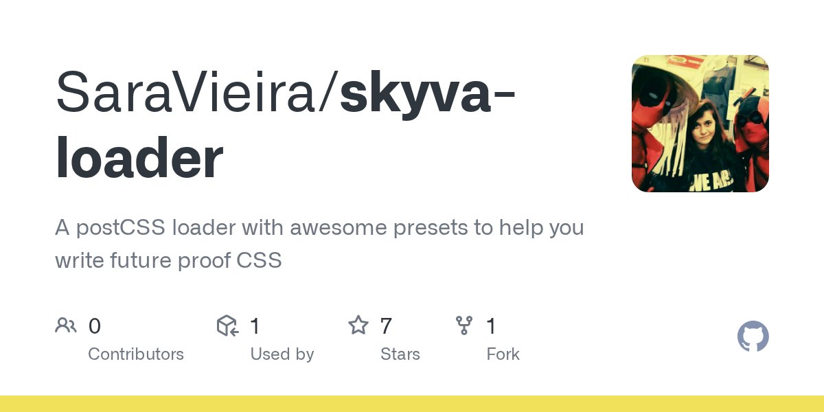 NikkitaFTW's tweet card. A postCSS loader with awesome presets to help you write future proof CSS - SaraVieira/skyva-loader