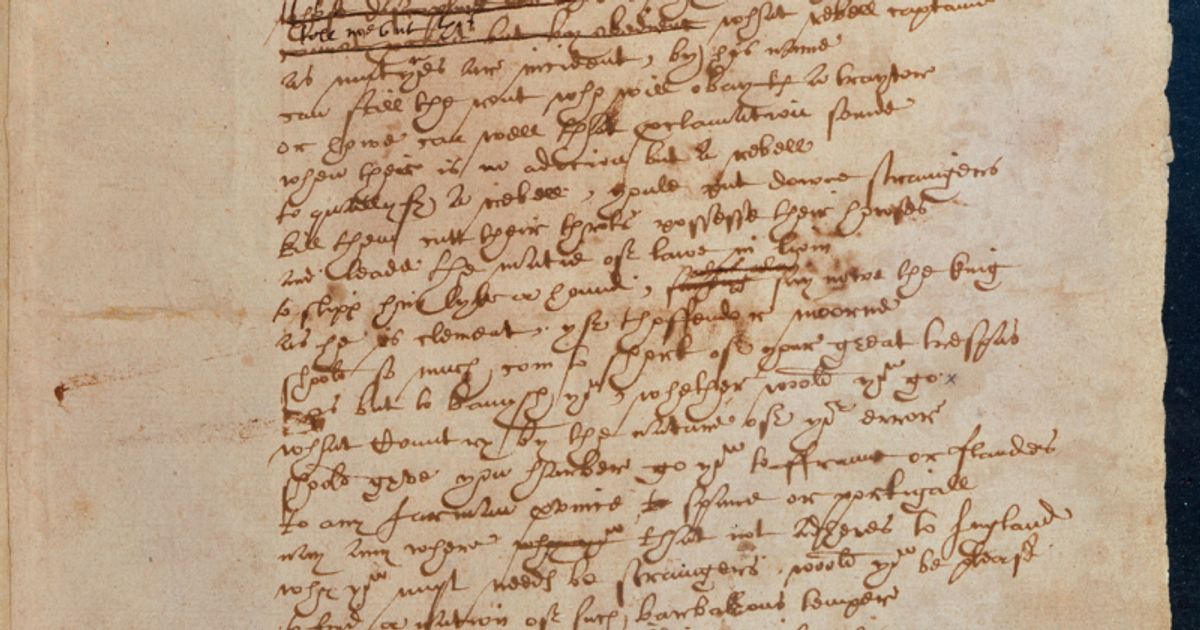 BLMedieval's tweet card. The Booke of Sir Thomas Moore does not immediately spring to mind as among Shakespeare's masterpieces. So what do we know about it?