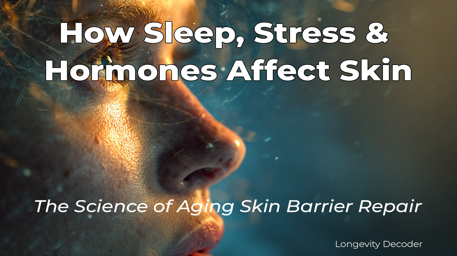 AgeDecoder's tweet card. Discover how sleep, stress, and hormones impact aging skin barrier repair and learn science-backed ways to restore smooth, hydrated, youthful skin.
