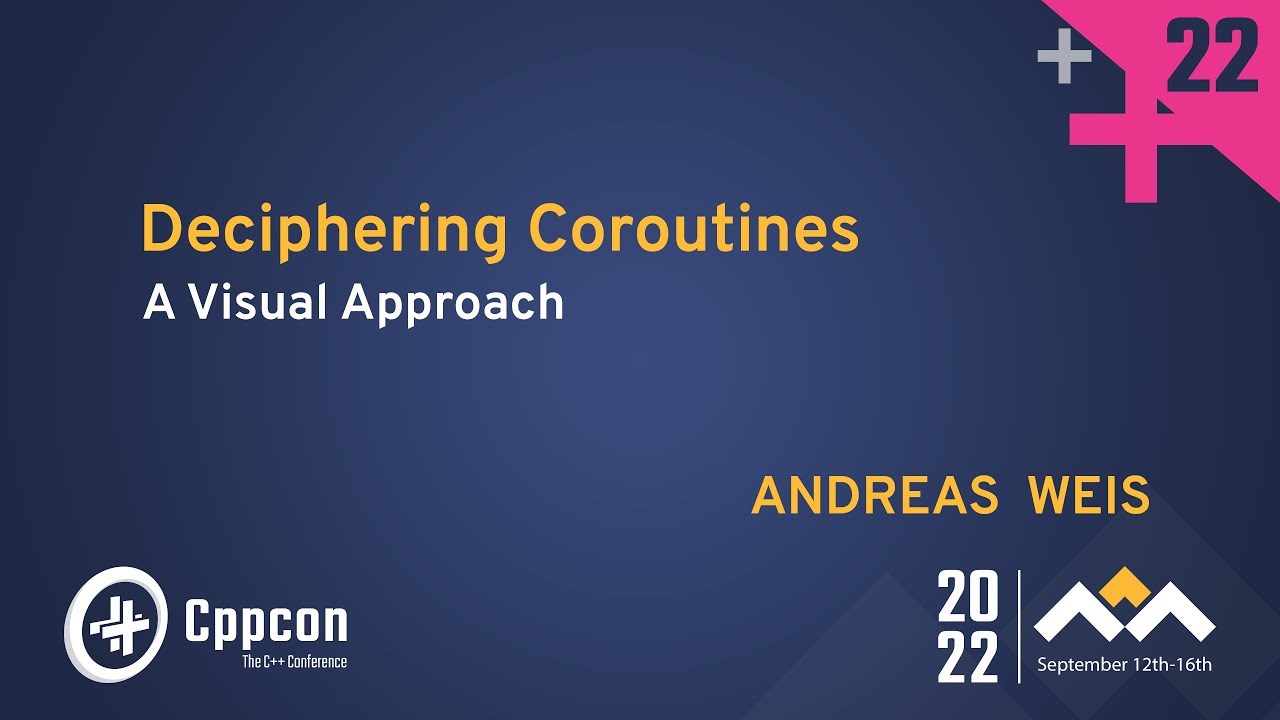 CppCon's tweet card. Deciphering C++ Coroutines - A Diagrammatic Coroutine Cheat Sheet -...