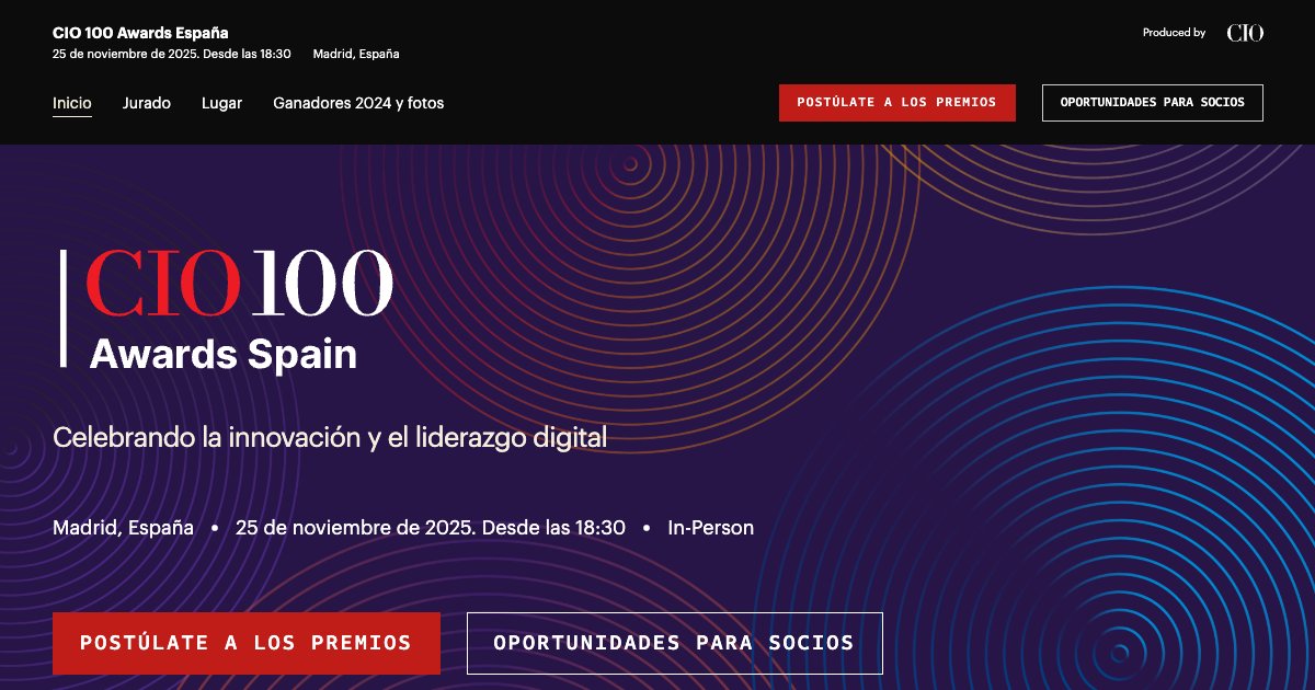 ciospain's tweet card. Celebrando la innovación y el liderazgo digital. Sé reconocido entre los 100 líderes digitales más innovadores de España. Tenemos el honor de anunciar una…