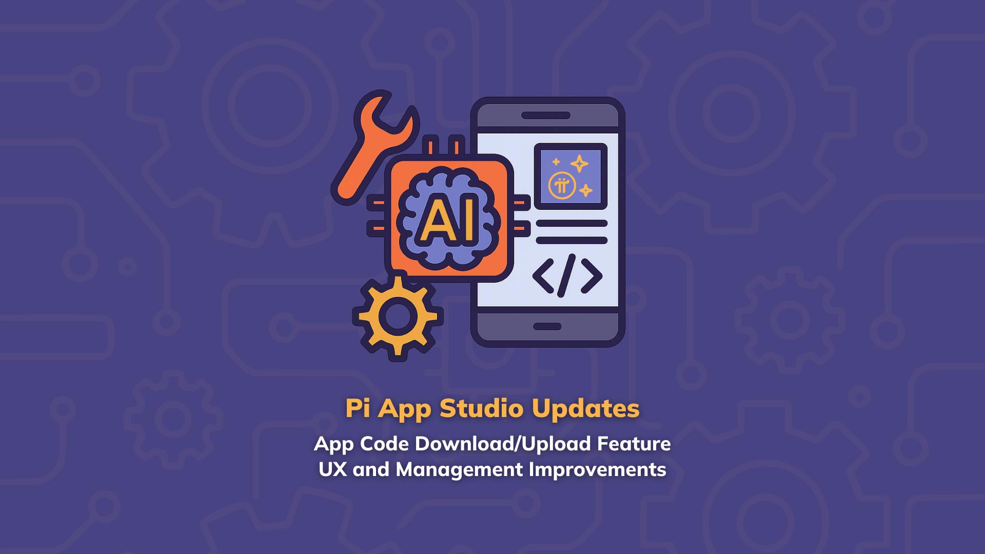 PiCoreTeam's tweet card. Pi App Studio Updates: Code Download/Upload Feature and User Experience Improvements