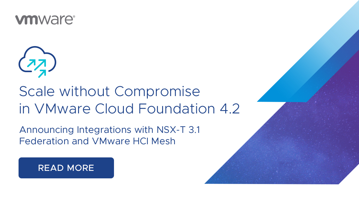 Cloudsandwakes's tweet card. VMware Cloud Foundation 4.2 announces the release of one of the most anticipated features for VCF customers: NSX-T Federation. NSX-T Federation capabilities provide a cloud-like operating model for...