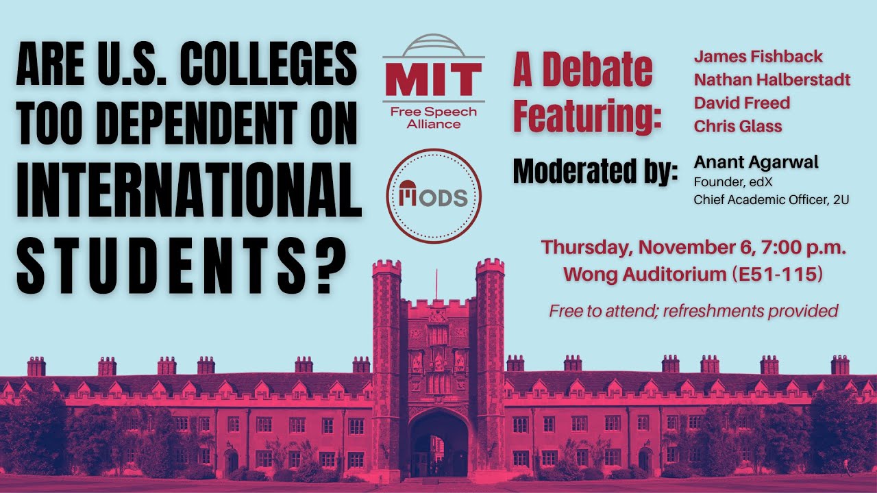 mitfreespeech's tweet card. Debate: Are U.S. Colleges too Dependent on International Students?