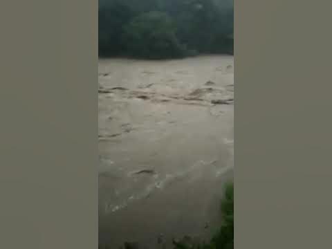 Iarunmohan's tweet card. Flooded river in kerala alarming situation.