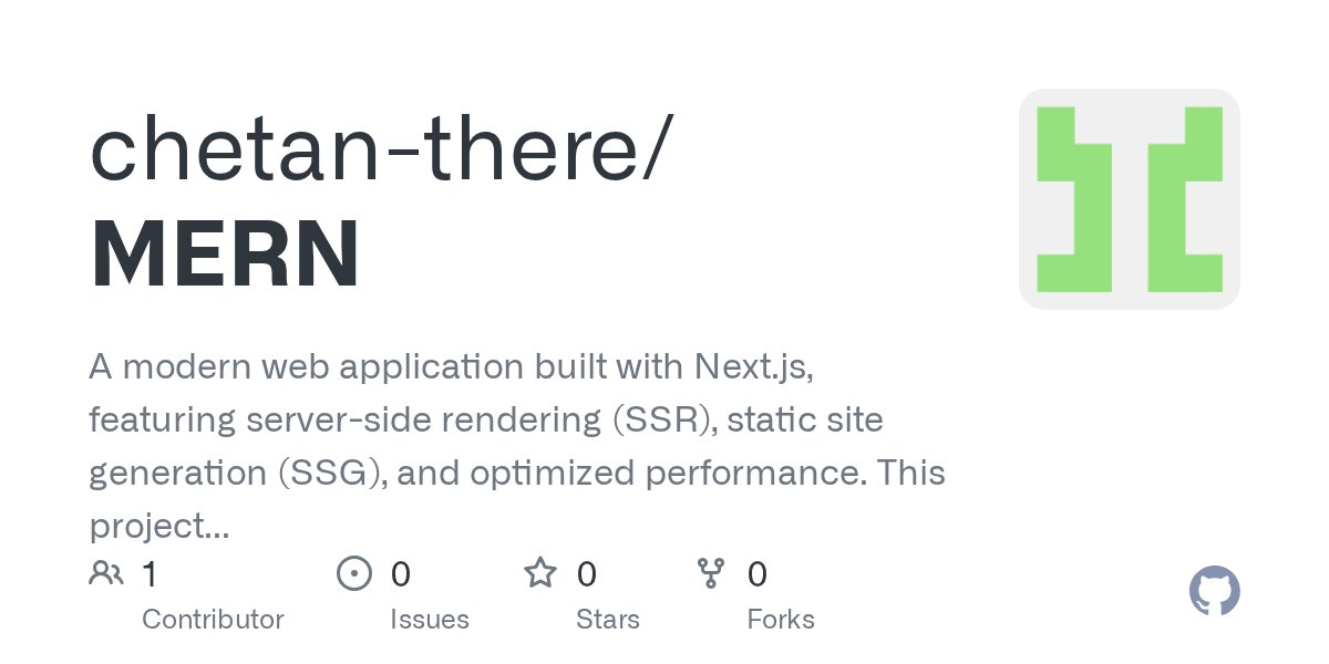 Chetan_There24's tweet card. A modern web application built with Next.js, featuring server-side rendering (SSR), static site generation (SSG), and optimized performance. This project follows best practices in React development...