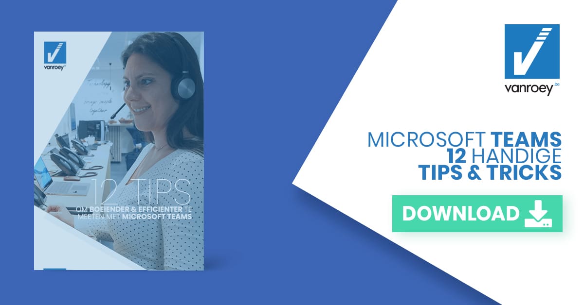 VanRoeybe's tweet card. Ken jij alle ingebouwde functionaliteit van Microsoft Teams? Download onze gratis whitepaper waarin je zaken zal ontdekken waardoor je nog beter zal (samen)werken!