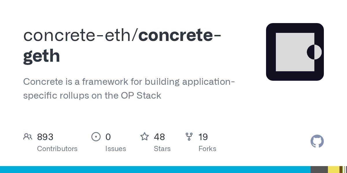 0xfabbb's tweet card. Concrete is a framework for building application-specific rollups on the OP Stack - concrete-eth/concrete-geth