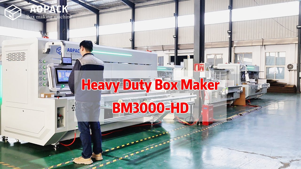 AOPACK_Machine's tweet card. AOPACK BM3000-HD Heavy Duty Corrugated Box Maker | Box Production...