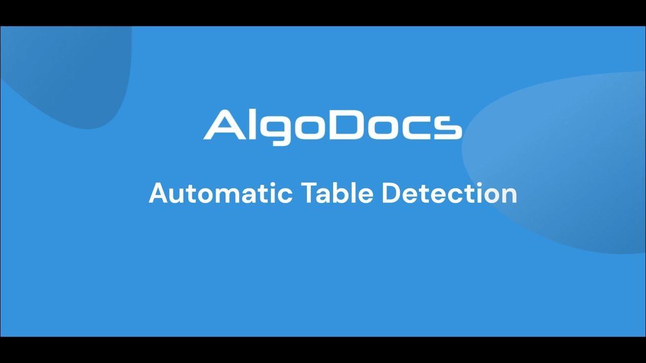 AlgoDocs's tweet card. Automatic Table Detection: Using AlgoDocs AI to capture tables with...