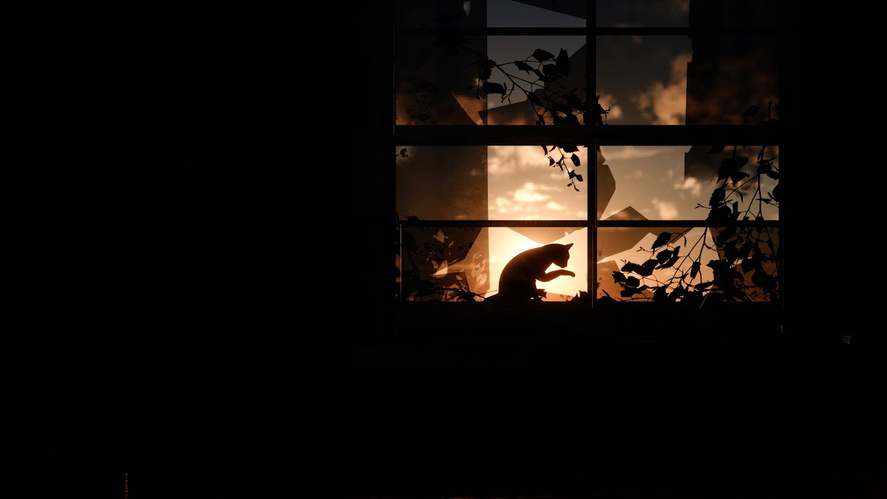 UnendingVisuals's tweet card. Dreamy Cat in Window – 1 Hour 4K Relaxing Visuals | Ambient Motion...