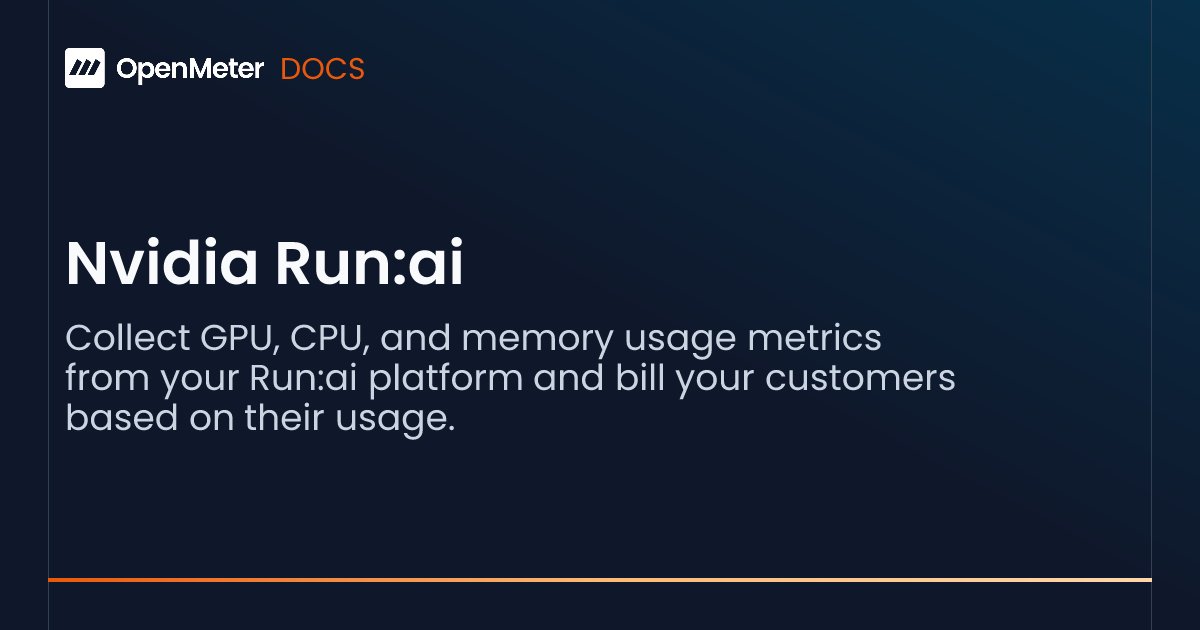 slashdotpeter's tweet card. Collect GPU, CPU, and memory usage metrics from your Run:ai platform and bill your customers based on their usage.