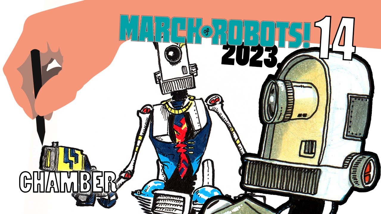 OswaldRaynaud's tweet card. Un dessin par jour - MARCH OF ROBOTS - 14 CHAMBER #marchofrobots...