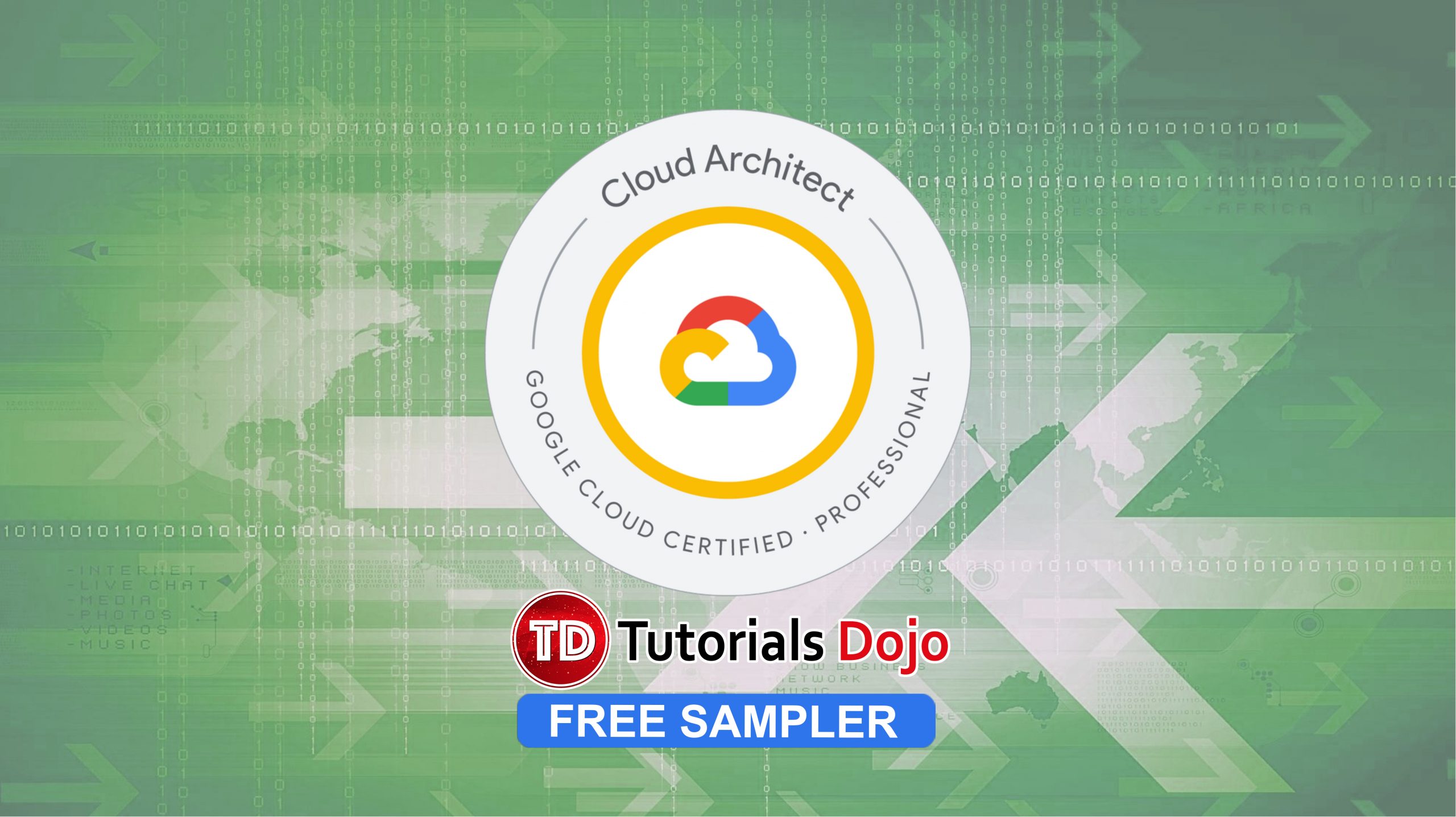 tutorialsdojo's tweet card. 30 FREE Google Cloud Certified Professional Cloud Architect Practice Test Questions in TIMED and REVIEW mode.