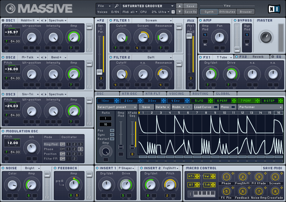 kontaktina's tweet card. ベースとリードに特化した究極のシンセサイザー Native Instruments「MASSIVE」が75%OFF、24ドルに！！！
