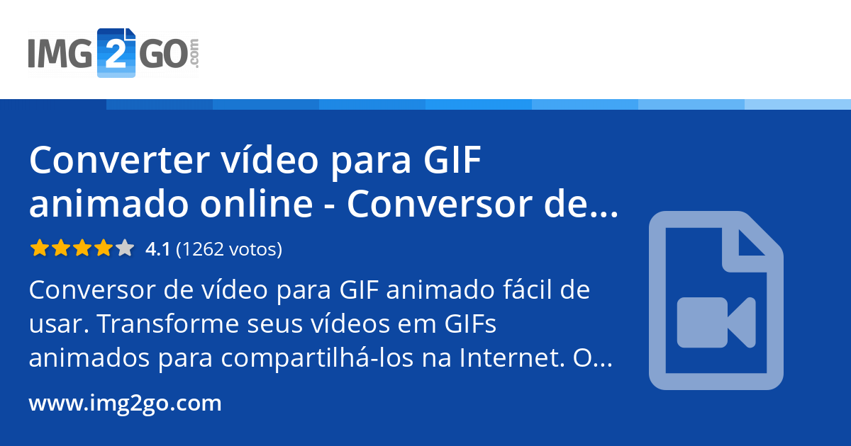 rebewde's tweet card. Conversor de vídeo para GIF animado fácil de usar. Transforme seus vídeos em GIFs animados para compartilhá-los na Internet. O melhor de tudo: é totalmente grátis!