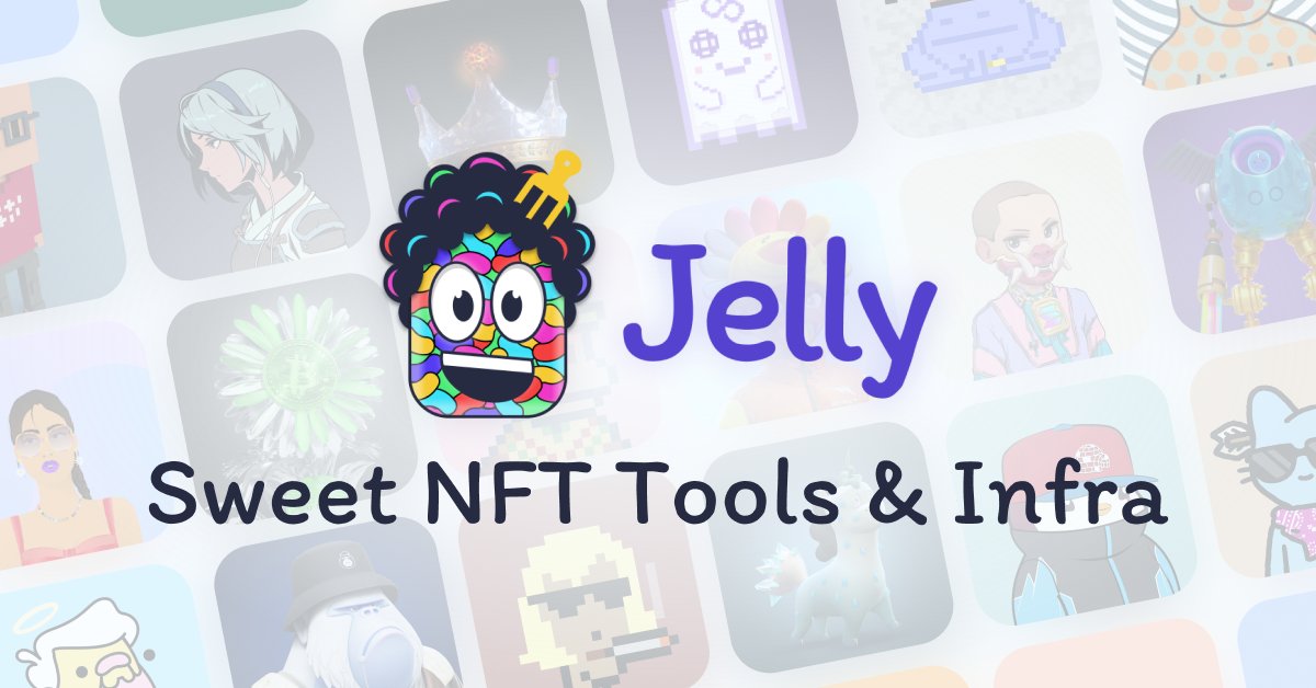 jellydotxyz's tweet card. Today we reveal Jelly, an NFT marketplace protocol built on the Internet Computer, bringing the curator economy & multi-chain vision to…