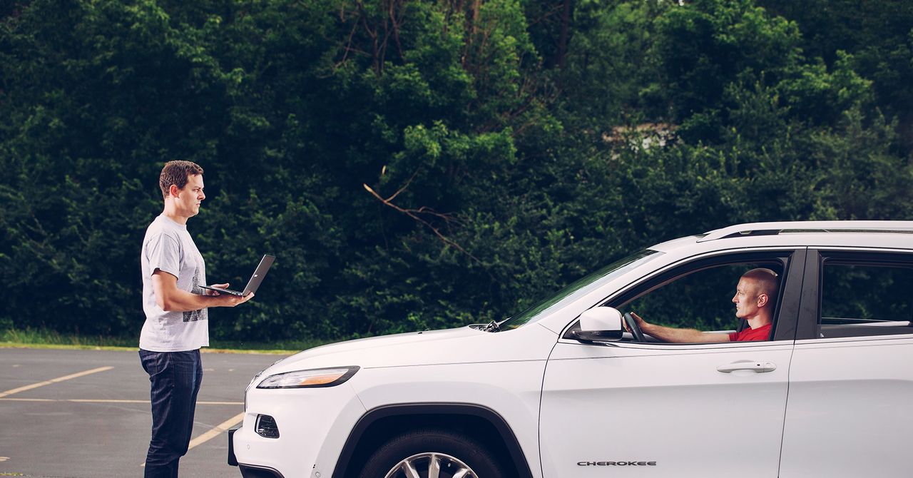 a_greenberg's tweet card. I was driving 70 mph on the edge of downtown St. Louis when the exploit began to take hold.