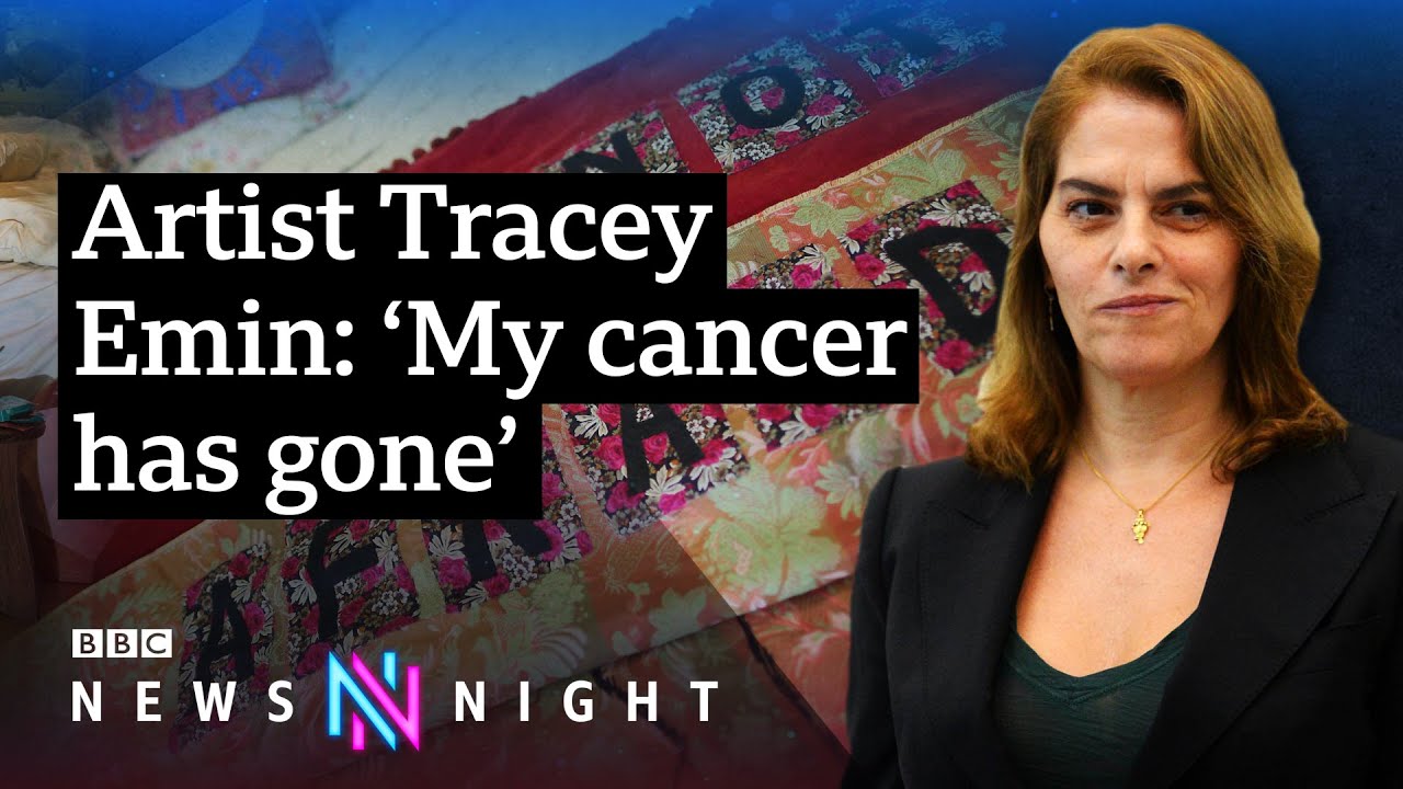 BBCNewsnight's tweet card. Artist Tracey Emin on recovering from cancer and expressing tragedy...