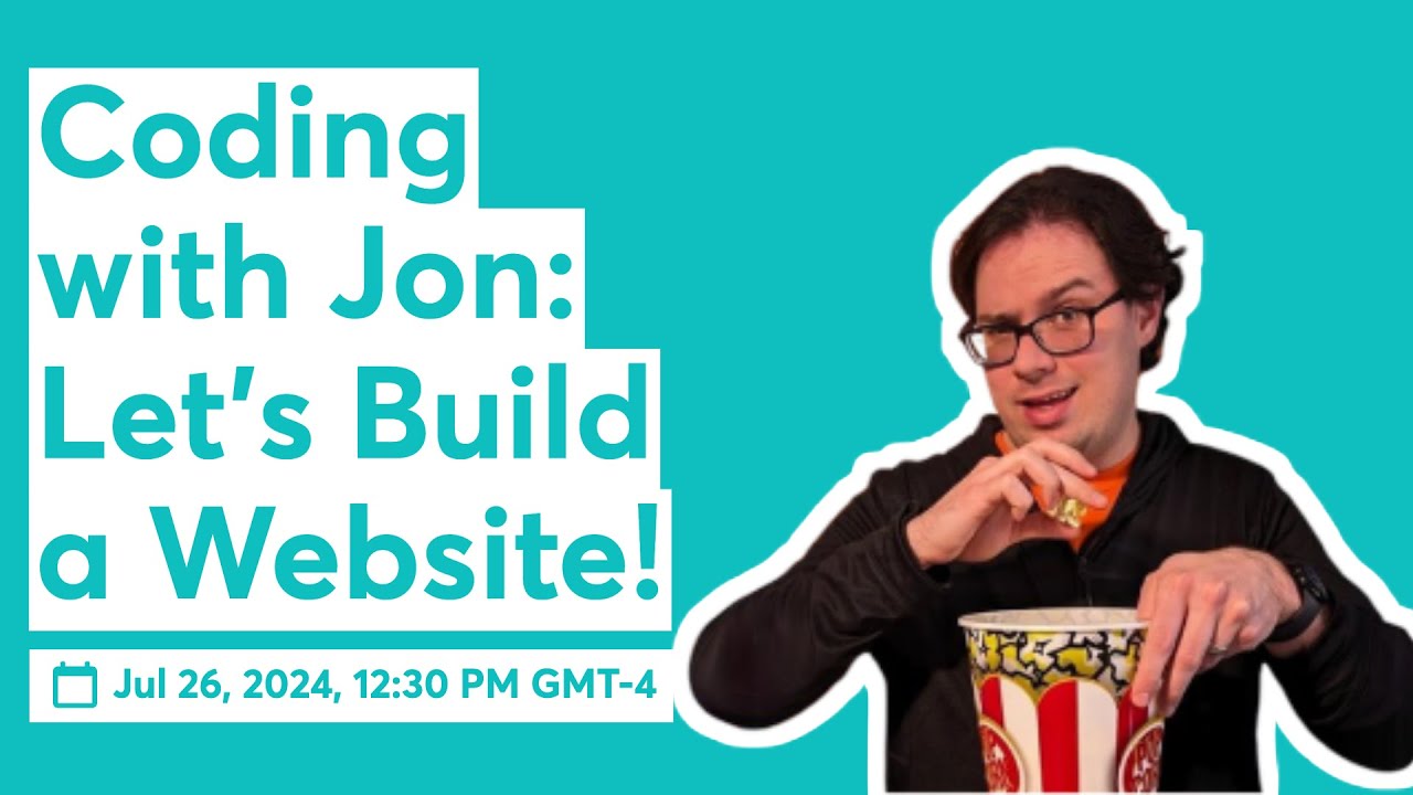 ajlaporte's tweet card. Coding with Jon: Let's Build a Website! | episode 5