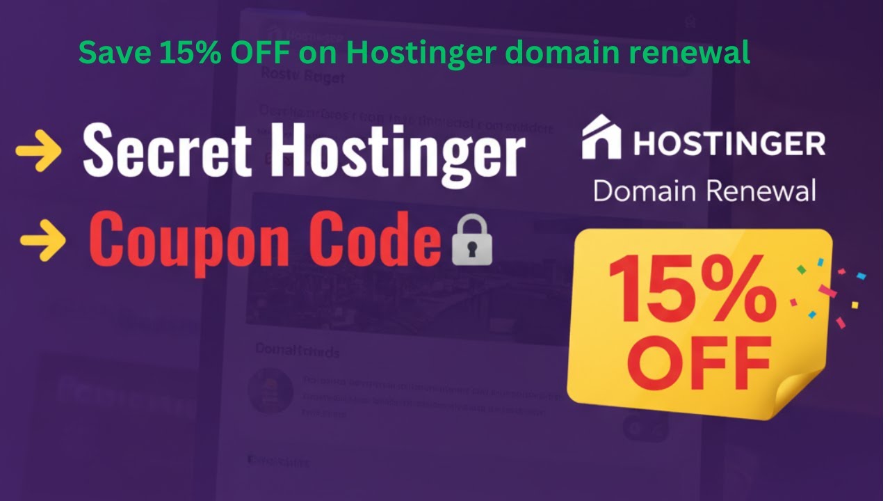 techfin2k's tweet card. Secret Hostinger Coupon Code for Domain Renewal Save 15% Instantly!