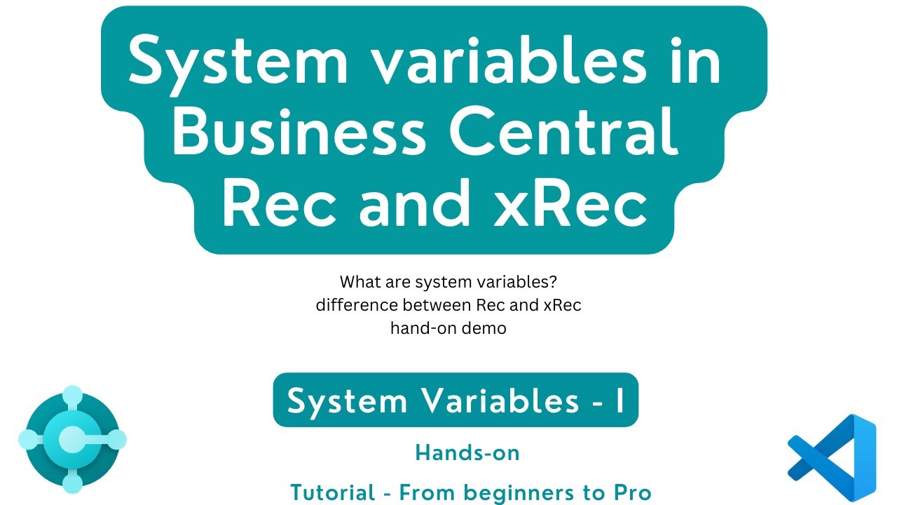 GomsTechtalks's tweet card. System variables in business central | rec and xrec in bc | bc...