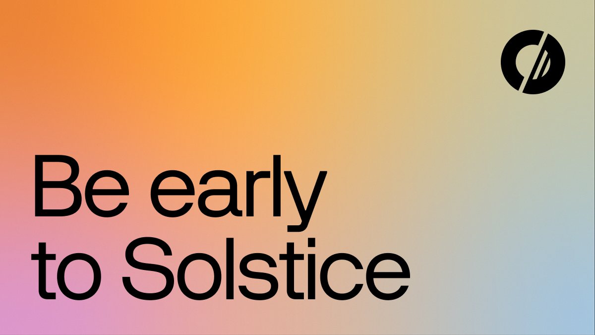 solsticefi's tweet card. Prepare for the best yield on Solana.