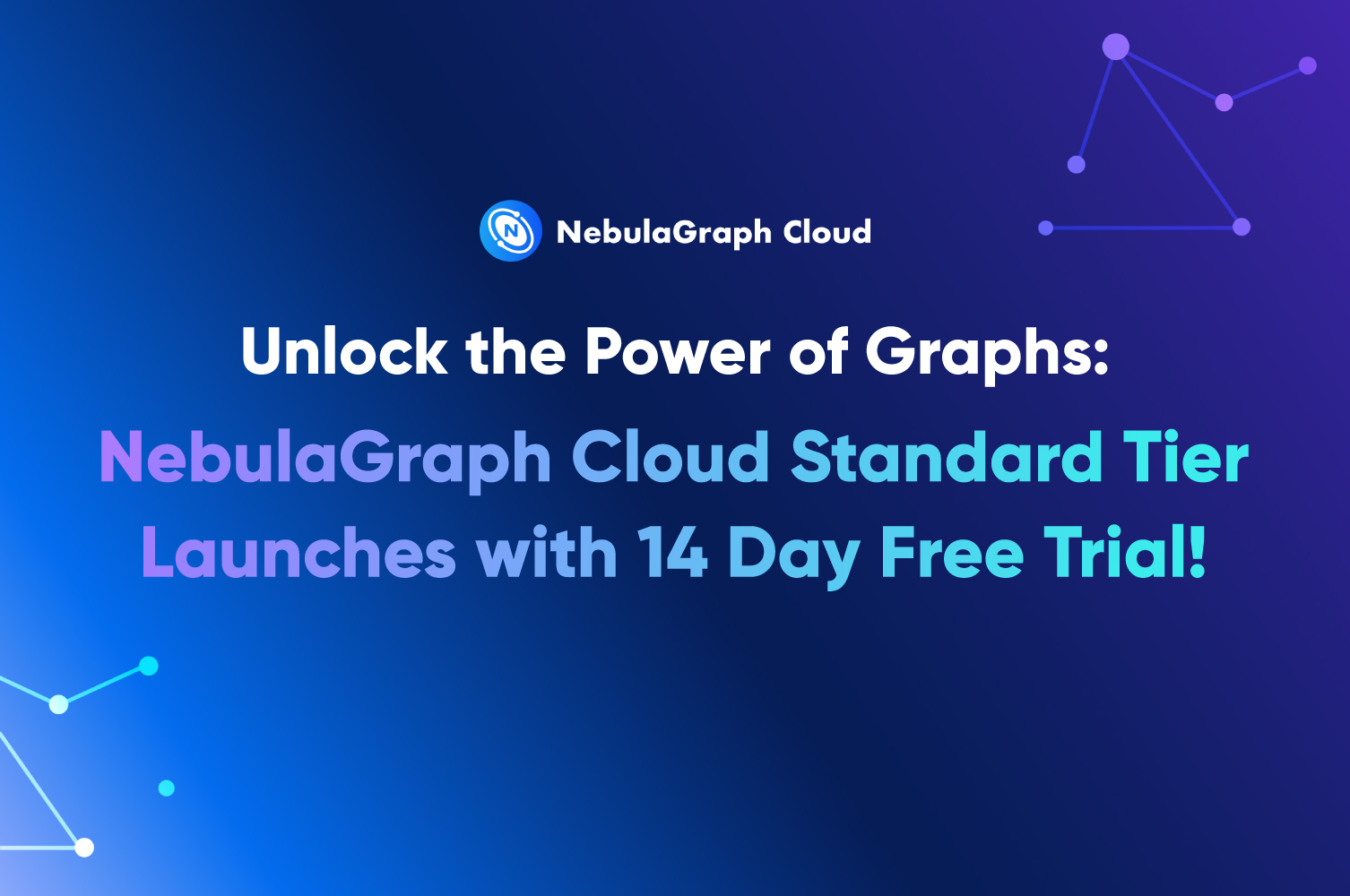 NebulaGraph's tweet card. We are thrilled to announce the General Availability of the NebulaGraph Cloud Standard Tier with 14-day free trial!