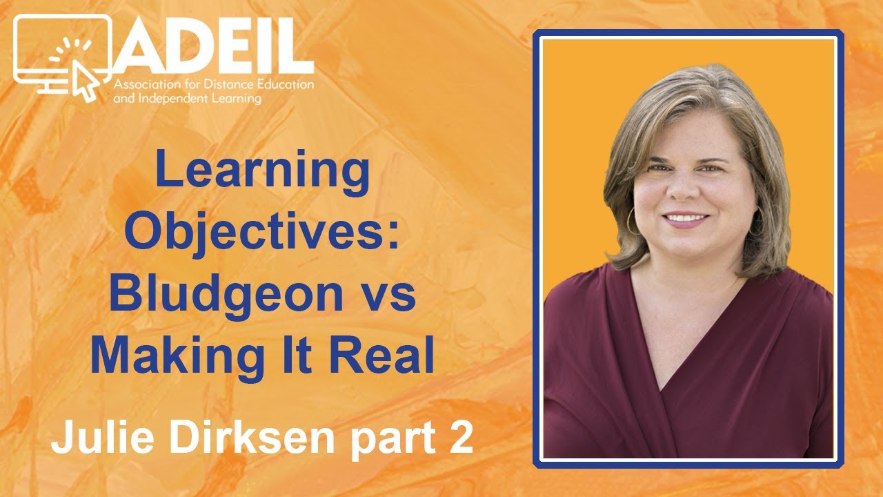 TheRealADEIL's tweet card. Julie Dirksen Talk to the Elephant interview 2 Learning Objectives:...