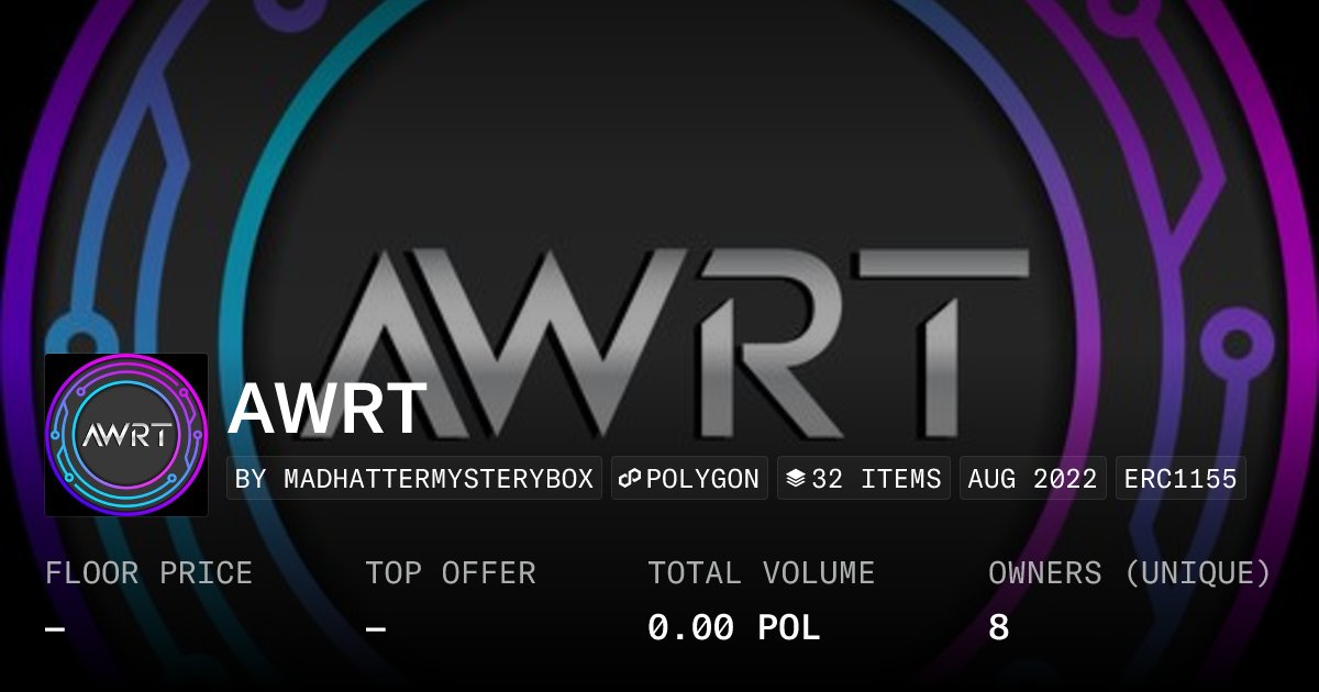 AWRTToken's tweet card. Active World Rewards Token (AWRT) is an ERC-20 Token found on the Ethereum Network. It is the native rewards token for the Active World Club (AWC) ecosystem of Sports betting, Video gaming, Casino...