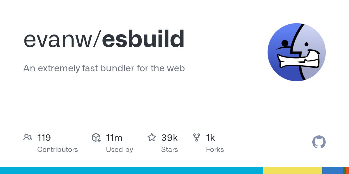 NarekHakobyan's tweet card. An extremely fast bundler for the web. Contribute to evanw/esbuild development by creating an account on GitHub.