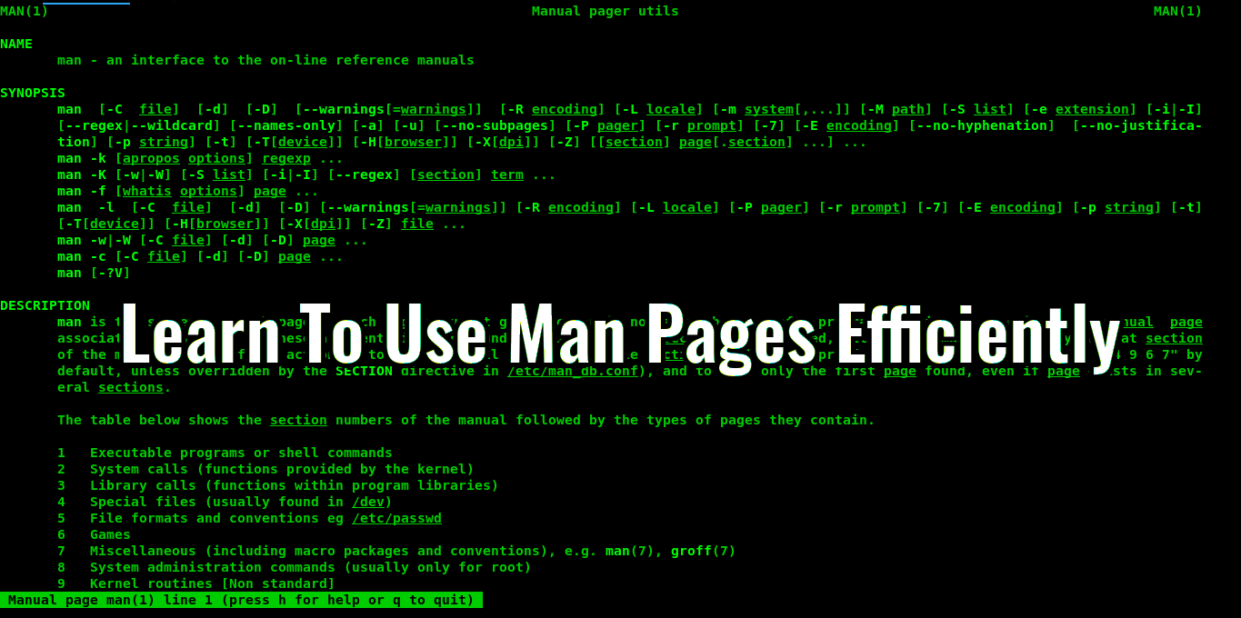 ostechnix's tweet card. Here are some simple tips and tricks to read man pages effectively. This guide describes how to learn to use man pages efficiently in Linux.