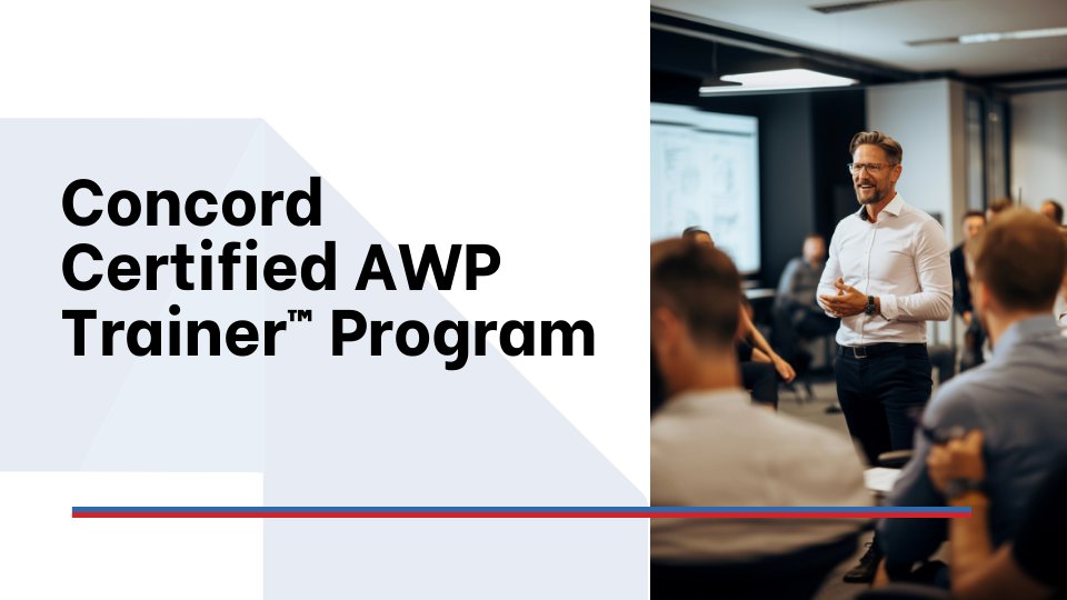 ConcordPlatform's tweet card. Invest in yourself and your business by becoming a Concord Certified Trainer™ through our AWP Train-The-Trainer program