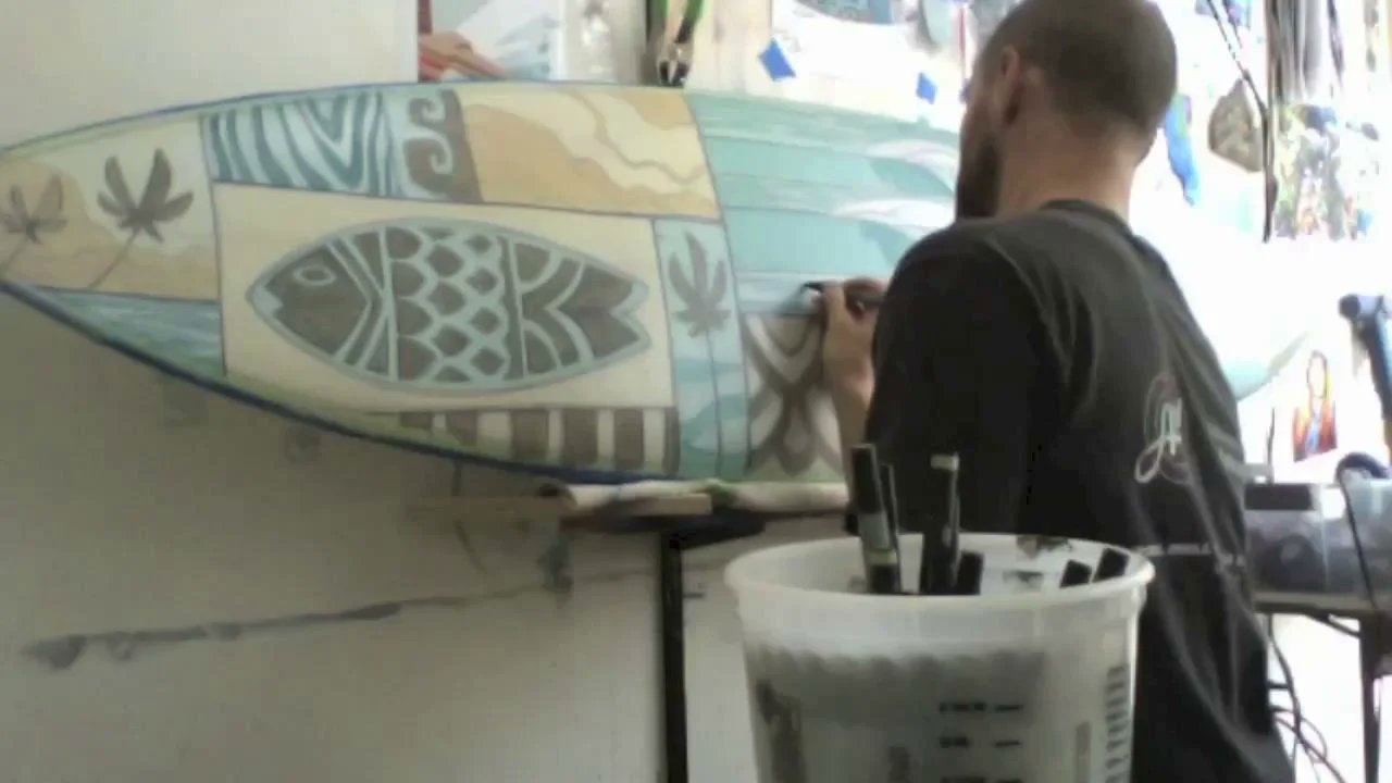 nellieabel's tweet card. Erik Abel: Surfboard Painting Time Lapse