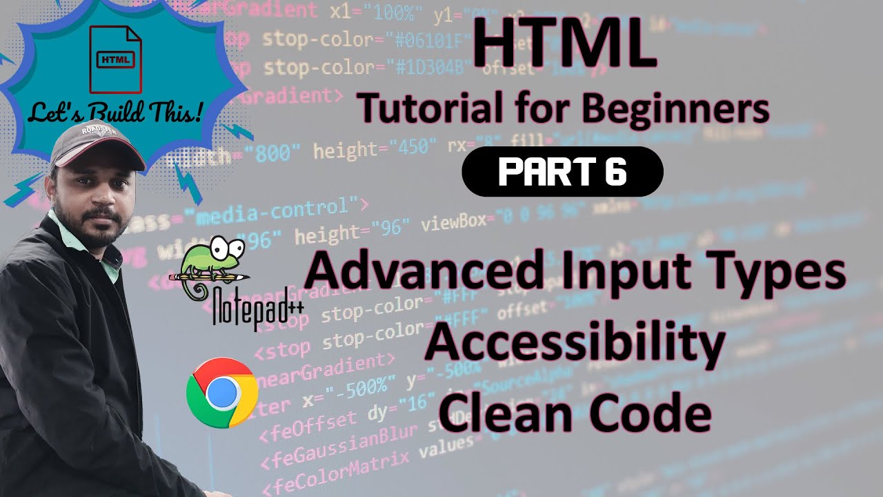 PuvvukonvictPKE's tweet card. HTML Tutorial Part 6 Advanced Input Types, Accessibility & Clean Code