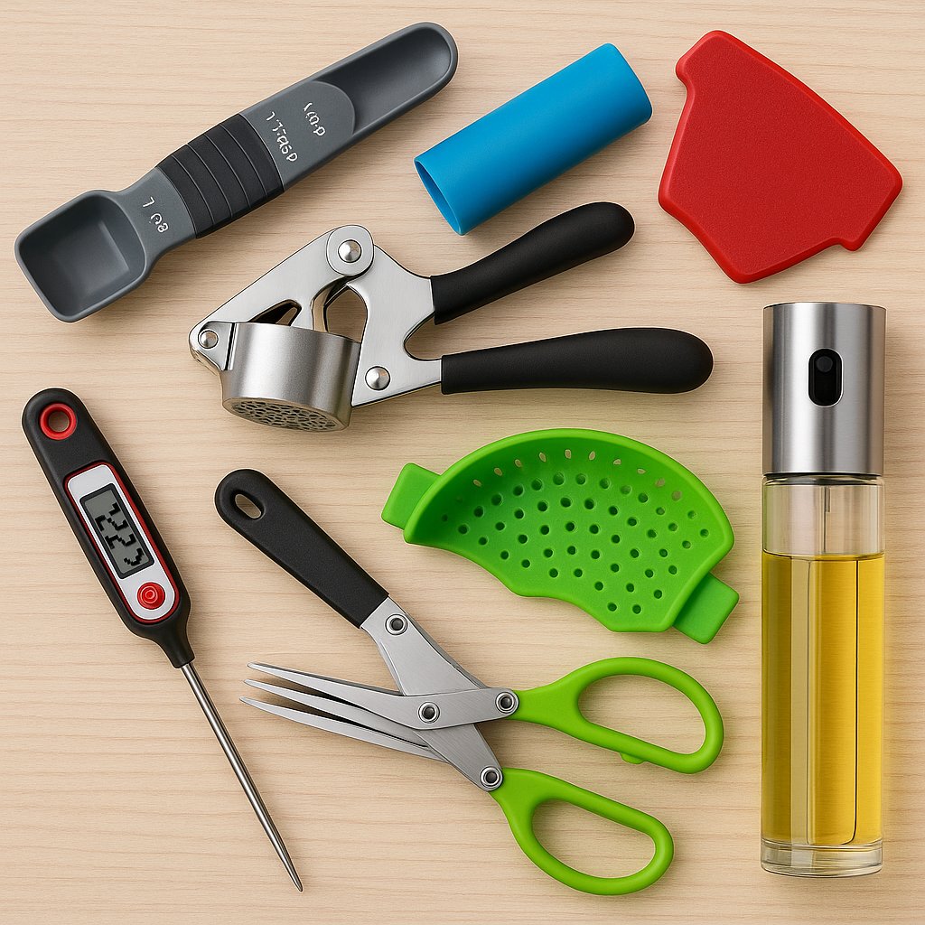 Blog_TTD's tweet card. Discover 7 must-have kitchen tools every home cook needs! Affordable, practical, and time-saving gadgets that make cooking easier.
