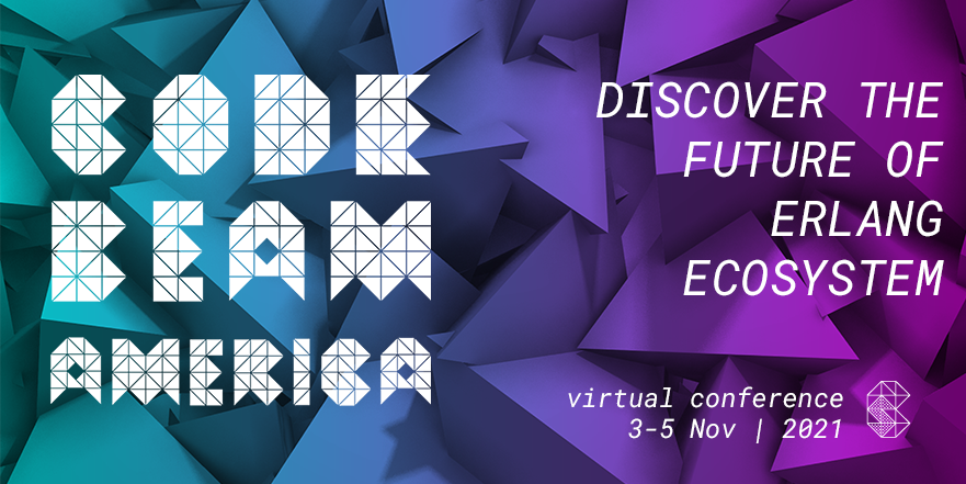 CodeBEAMio's tweet card. Join the only North American conference to cover all of the BEAM languages, including Erlang and Elixir. This year the event will now be in a virtual format only.