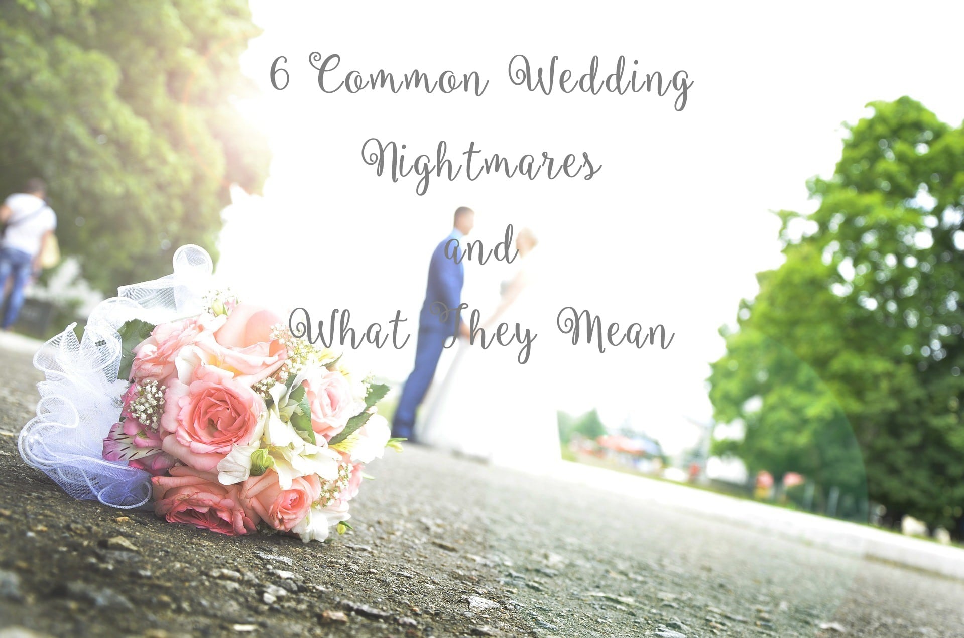 Wedbyjean's tweet card. It’s your wedding day and nothing is ready. No officiant. Bridesmaids are MIA. You have no dress. Don’t worry. It’s not real. It’s just one of those pesky Wedding Nightmares.