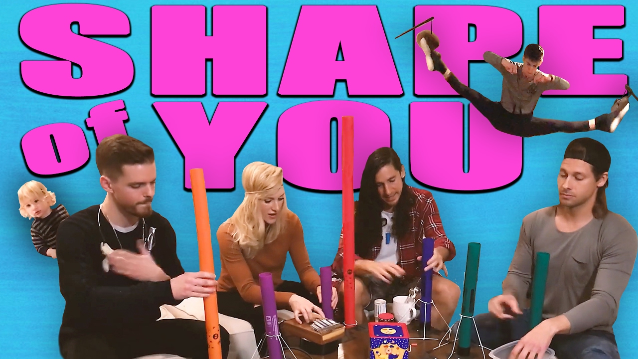 design_by_mike's tweet card. Ed Sheeran Cover with weird instruments!