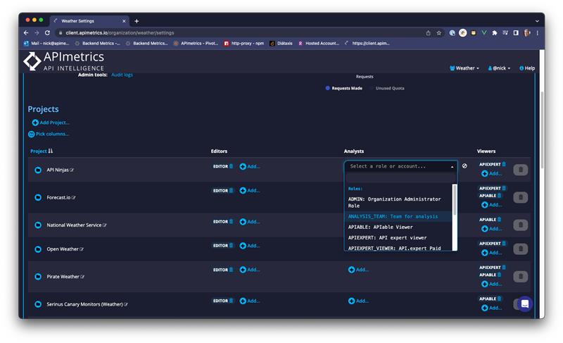api_expert's tweet card. APImetrics, the leading API monitoring and governance platform, is proud to announce the addition of a new user role called "Analyst."