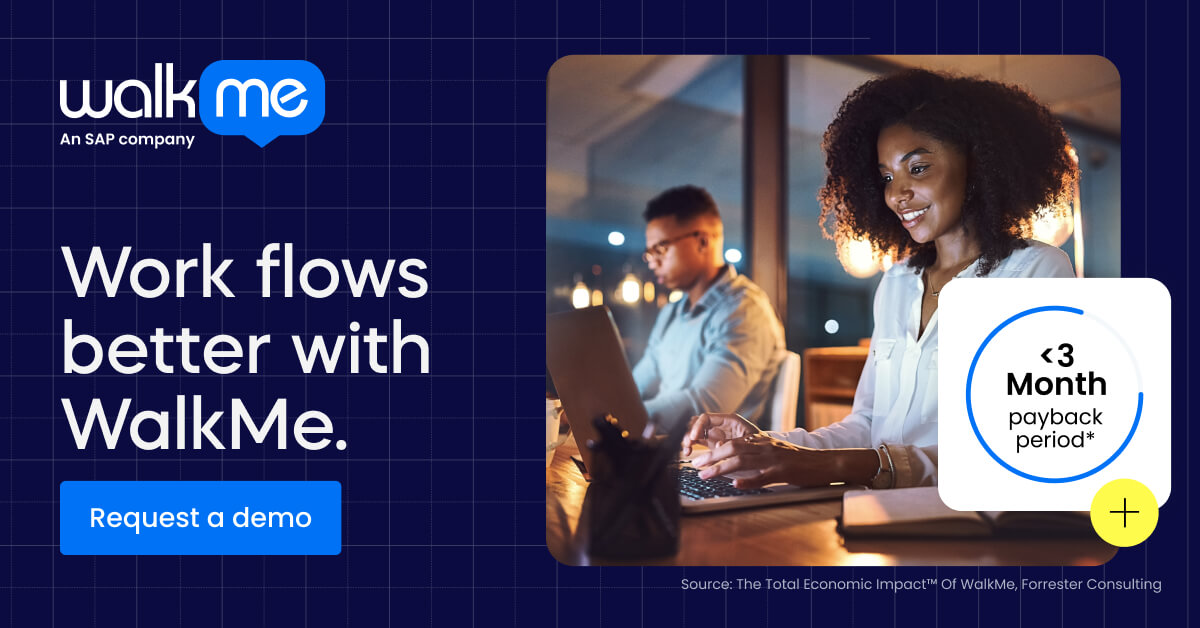 rainforceblog's tweet card. Simplify the experiences and eliminate friction in your applications and workflows with WalkMe Digital Adoption Platform (DAP) to reach your business goals faster.