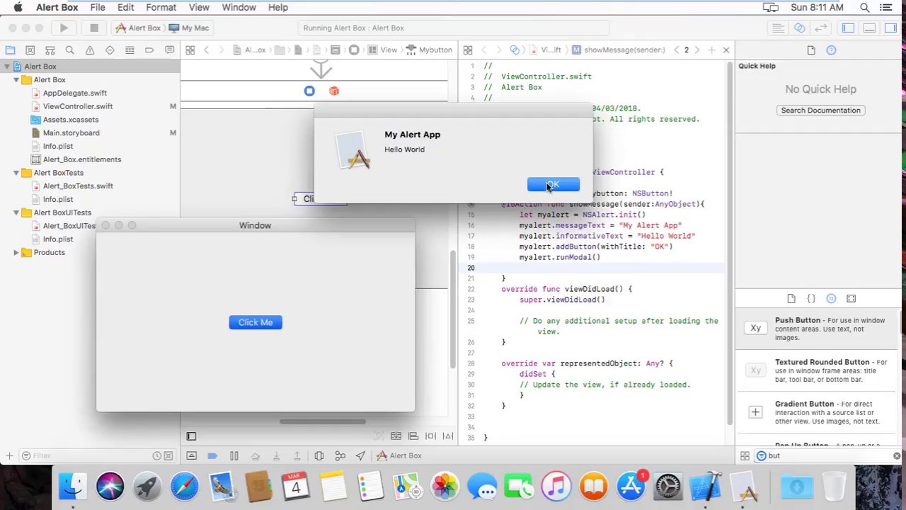 techwithrobot's tweet card. 1.1 How to make Alert Box app in Mac OS X Xcode
