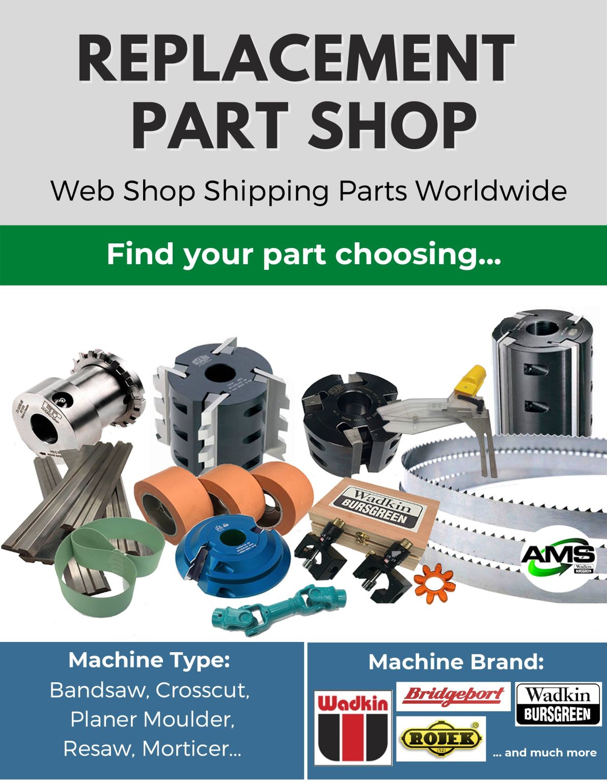 AdvancedMachine's tweet card. We offer a fantastic range of Machinery Spare Parts for various models and specs of machinery supplied from across the world 👍 More info: https://lnkd.in/dhtu4WG #wadkin #wadkinbursgreen #woodwork...