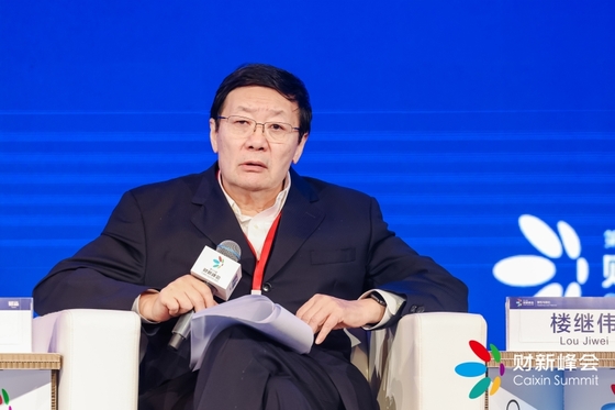 caixin's tweet card. Lou Jiwei says expansionary fiscal policy is needed to support structural reforms of the household registration and land systems, which could help with the transition