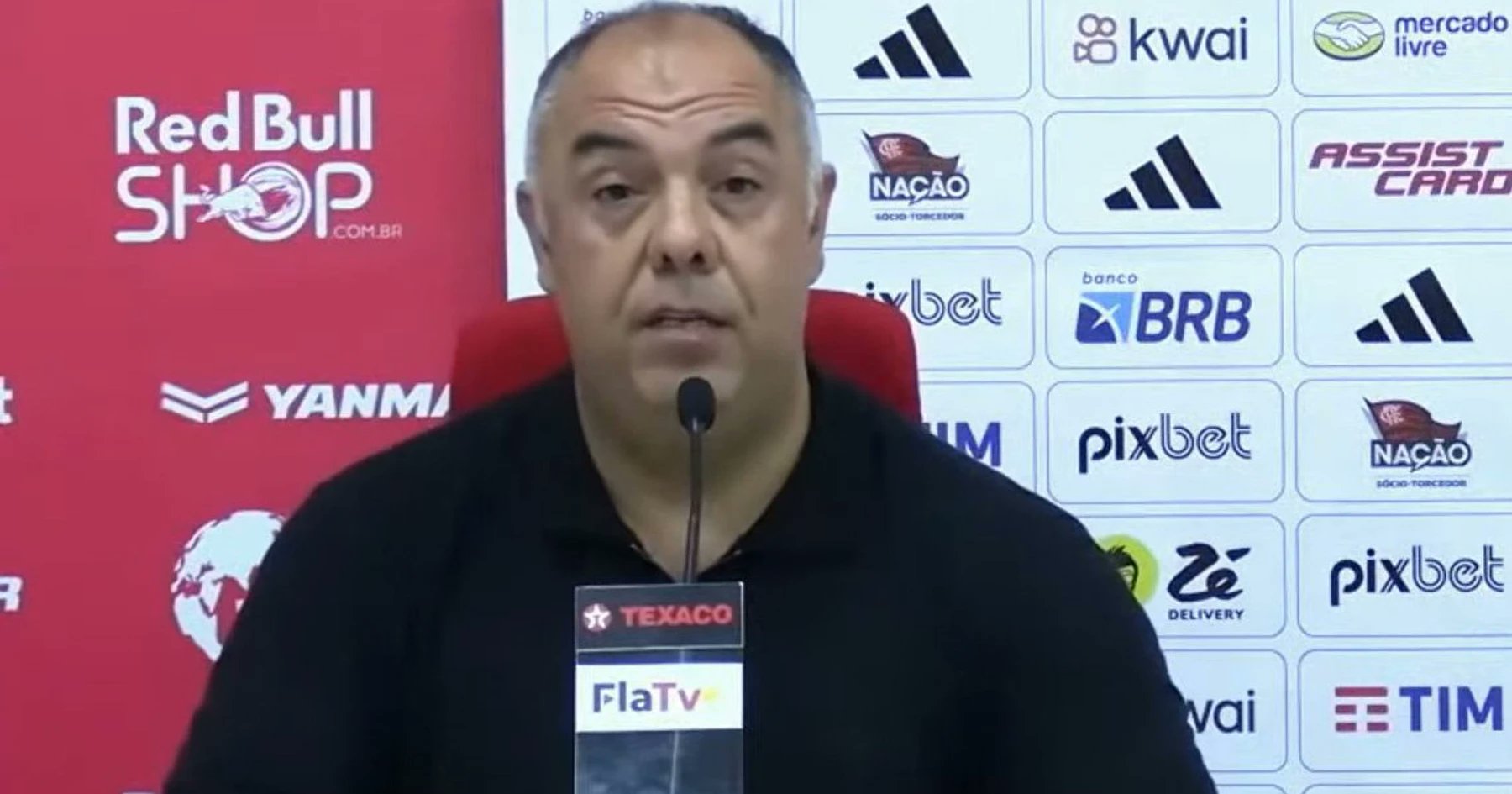 fogaonet's tweet card. Vice de futebol do Flamengo, Marcos Braz fez um pronunciamento à imprensa após o empate em 1 a 1 com o Red Bull Bragantino, em Bragança Paulista, neste...